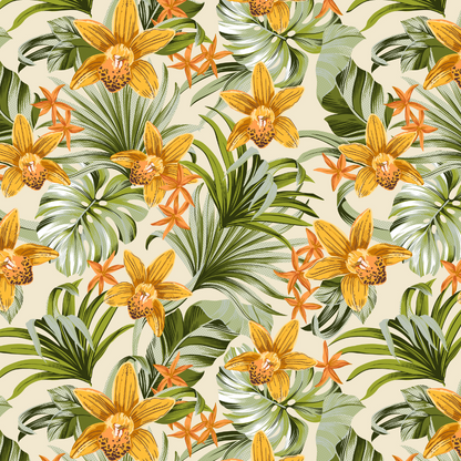 Botanical Gold Orchids Outdoor