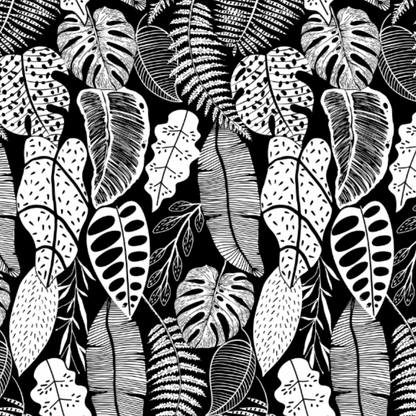 Botanical Monsteras Preto Outdoor